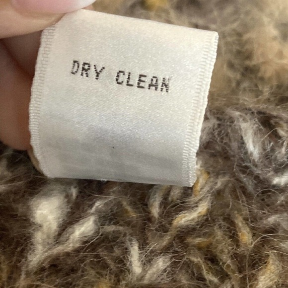 Nancy Bossio Vintage Hand Loomed Fur Wool Cardigan Brown Womens Size S/M - Picture 12 of 13